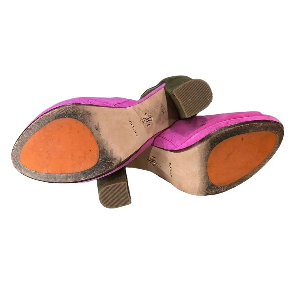 Cole Haan pink pixie suede‎ uppers special sole pink and olive green size 7.5 B - Picture 7 of 10